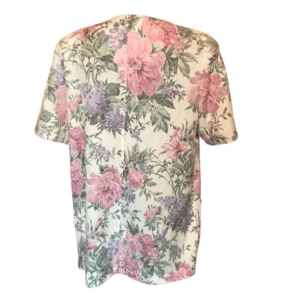 S.L. Fashions 70s Floral Blazer: Vintage Short Sleeve Jacket, Women's Size 16 - Picture 7 of 13